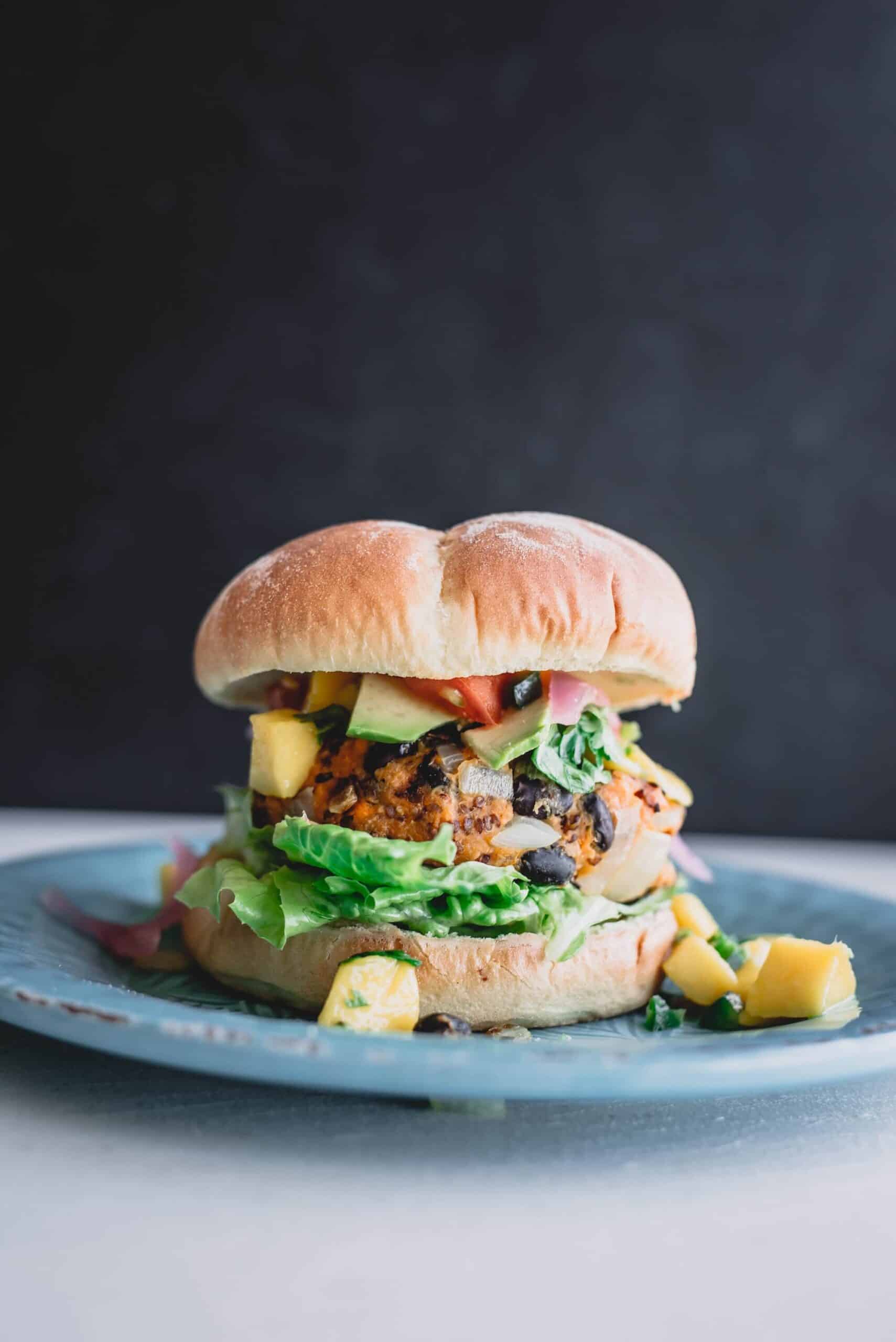 Veggie Burgers with Avocado Green Harissa